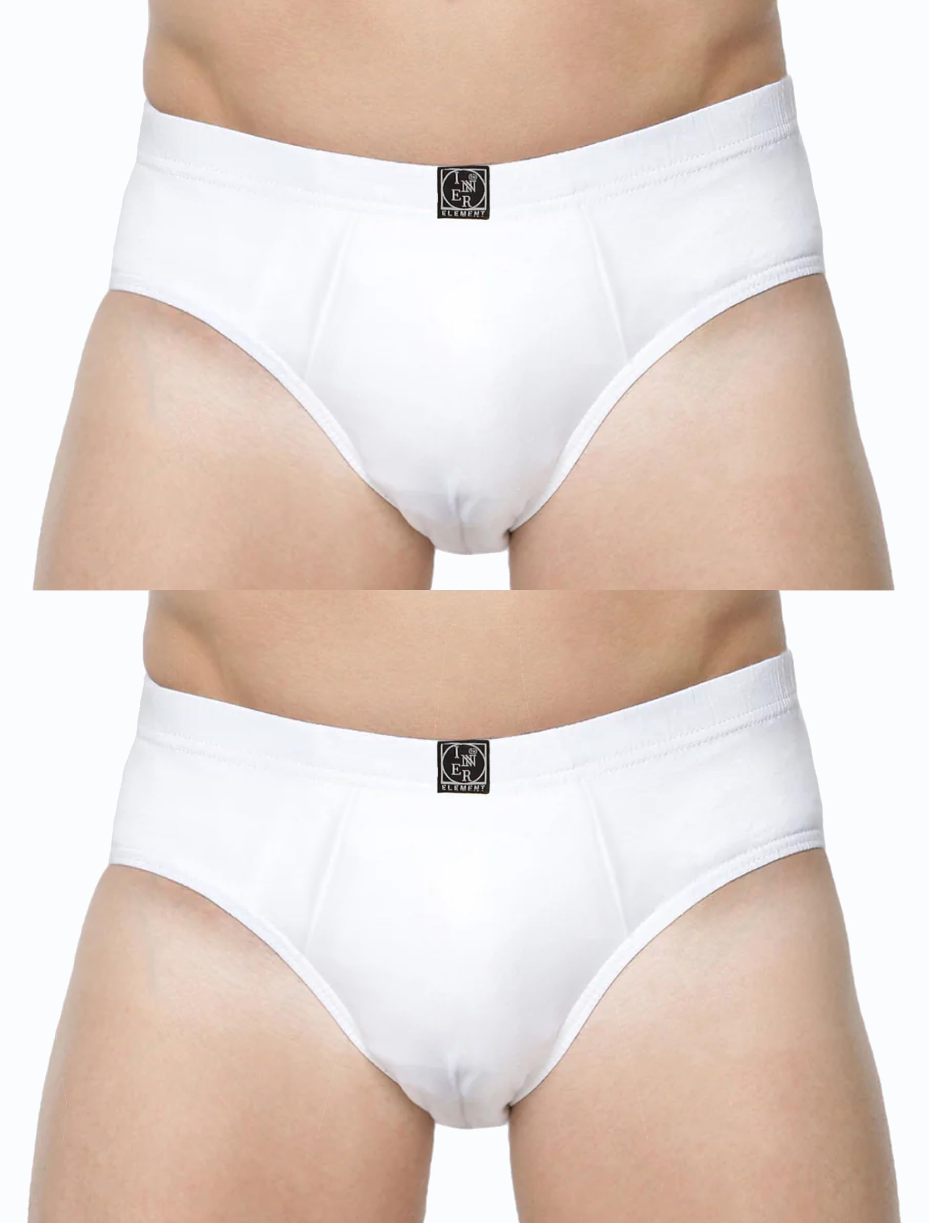 inner element Men Brief White Pure Cotton Brief Pack of 2 Classic White Brief Inner Elastic-picture-23