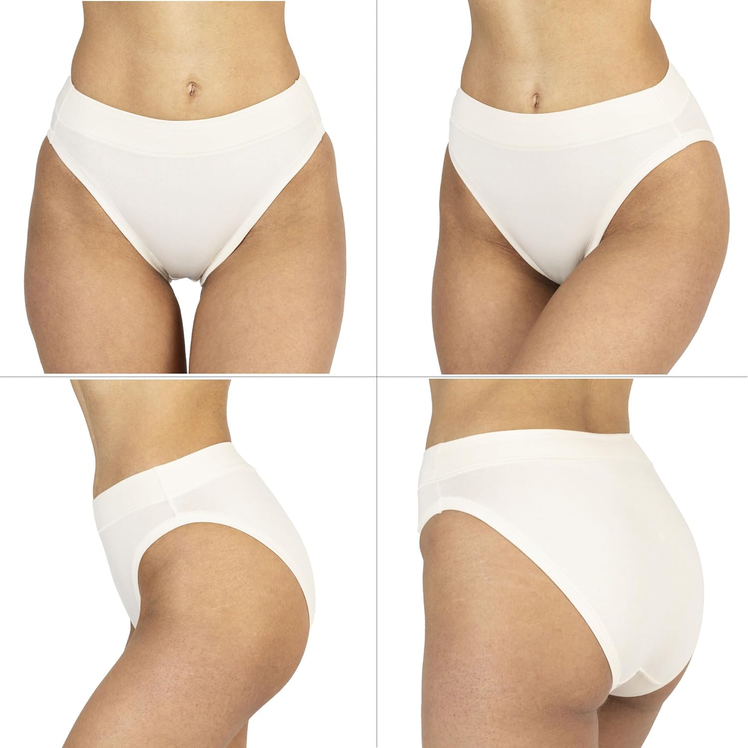 Organic Cotton Underwear Women's 3 Pack. High Waist, High Cut bikini brief. (Black 3Pack, Multi Colors 3Pack) - Image 2