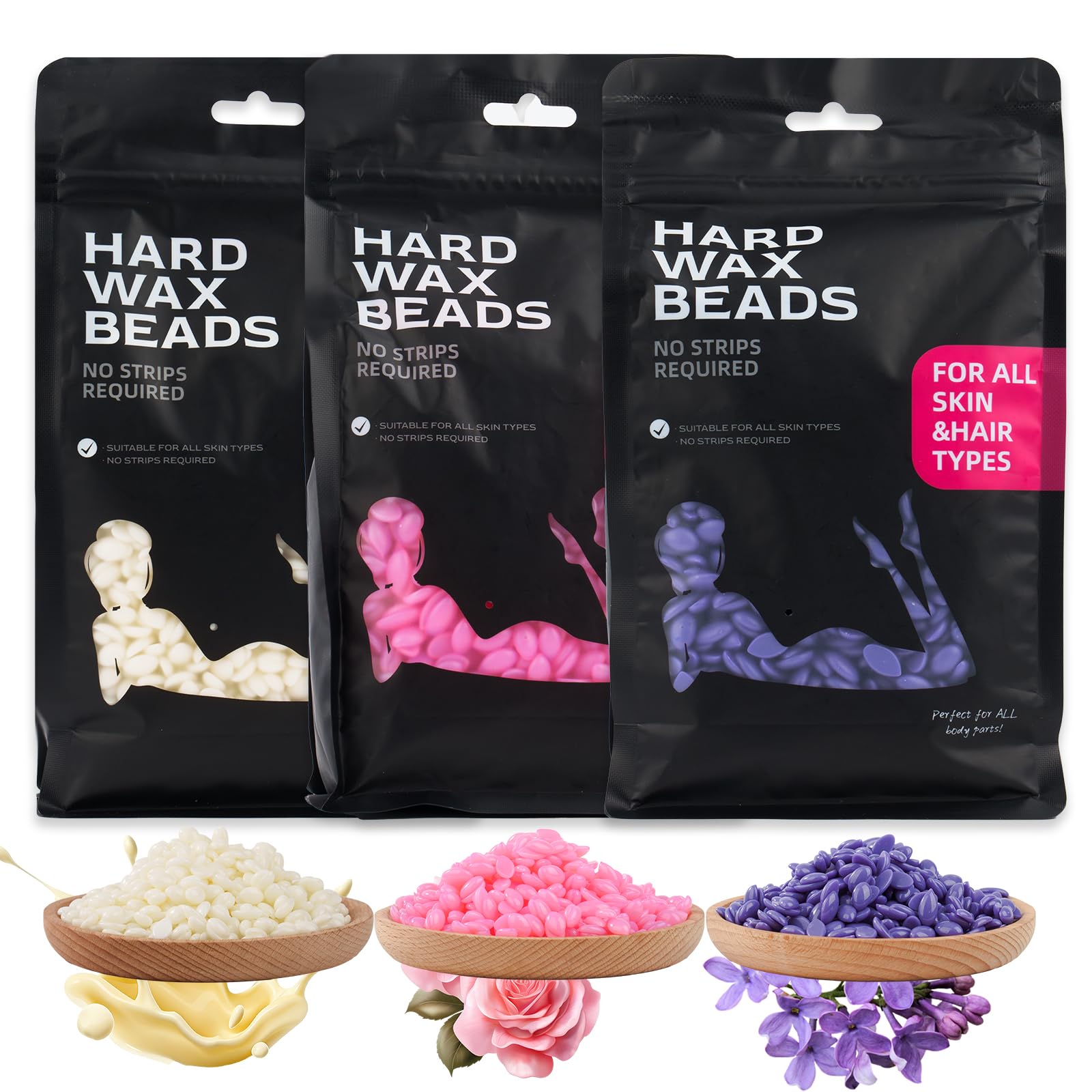 Hard Wax Beads for Hair Removal, 3lbs Wax Beans Kit for Bikini, Leg, Arms