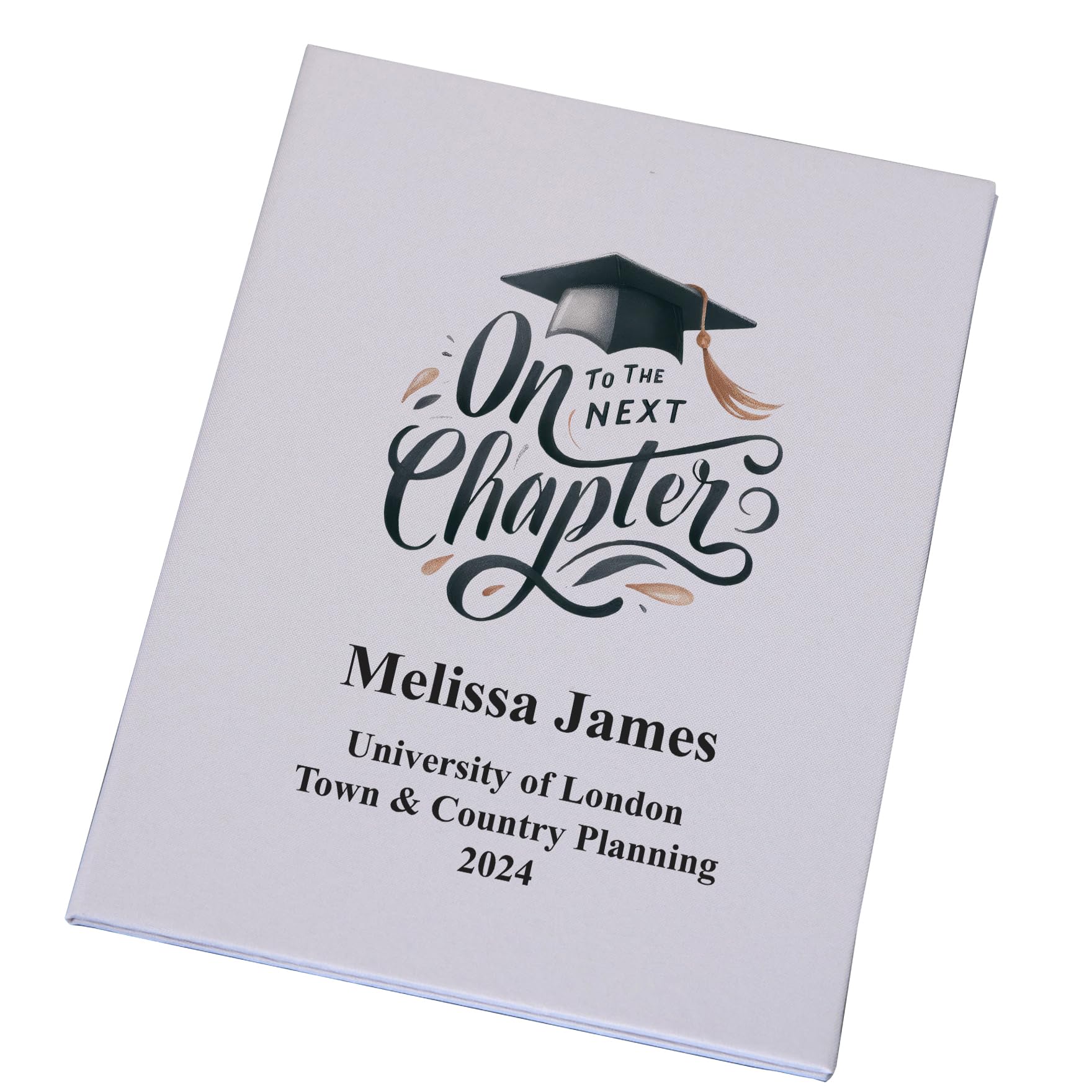 Personalised Graduation Certificate Holder, Linen Cover, Photo Space, A4 Size (Next Chapter)