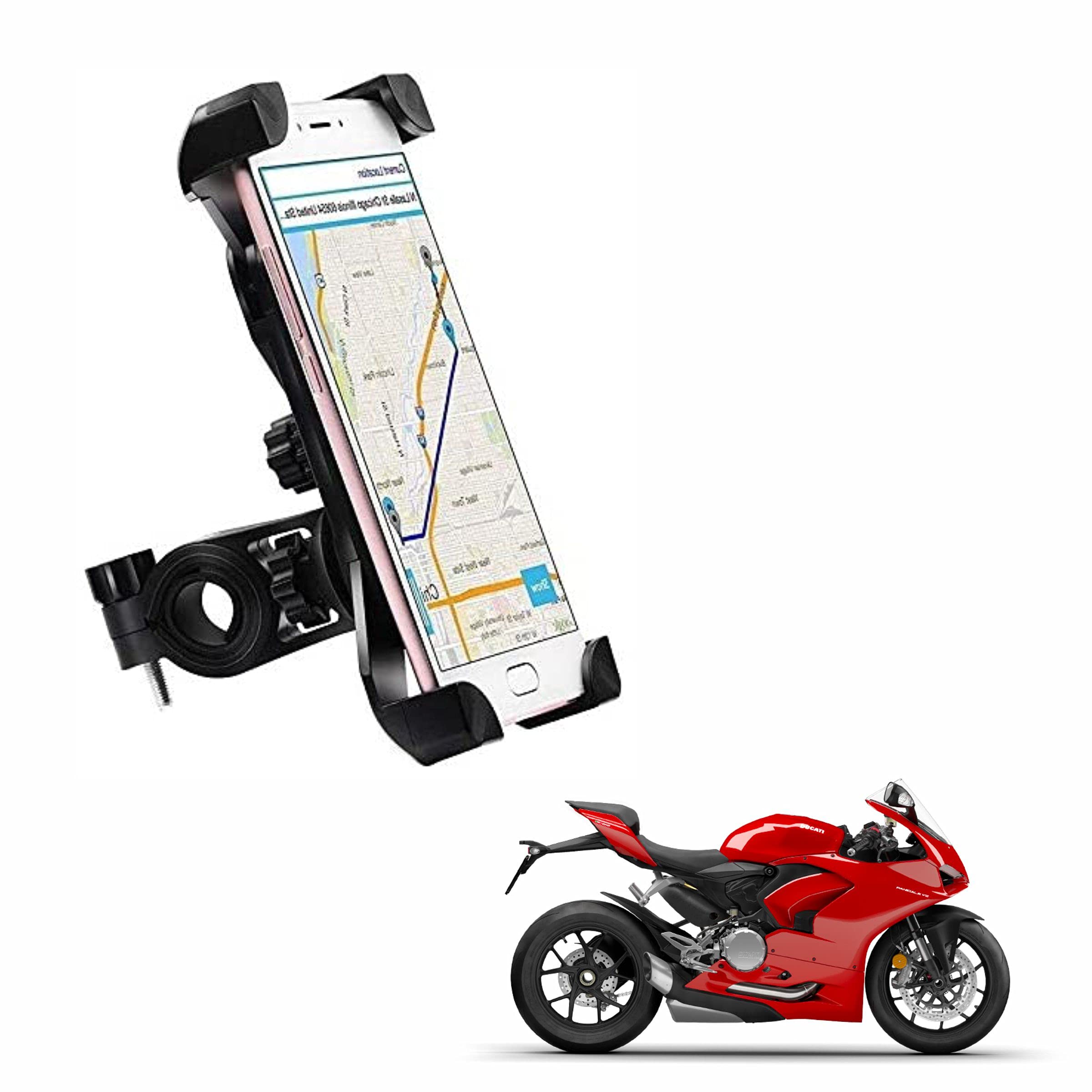 Bike Phone Mount Anti Shake and Stable Cradle Clamp with 360° Rotation Bike Phone Holder for Ducati Panigale V2 (1 PCs, Black)-image-26