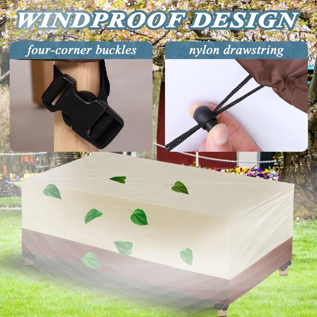 Wasserdichte Terrassenmöbel-Abdeckung Mit Reißverschluss – Rundumschutz Für Sofa, Sessel & Gartenmöbel (Größe: 234x94x89 Cm)