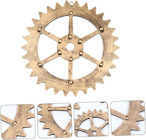 Miniatura 5 de PRETYZOOM Retro Industrial Bar Decorative Gear Hand-painted Wall Art Fall Bar Accessories Decor