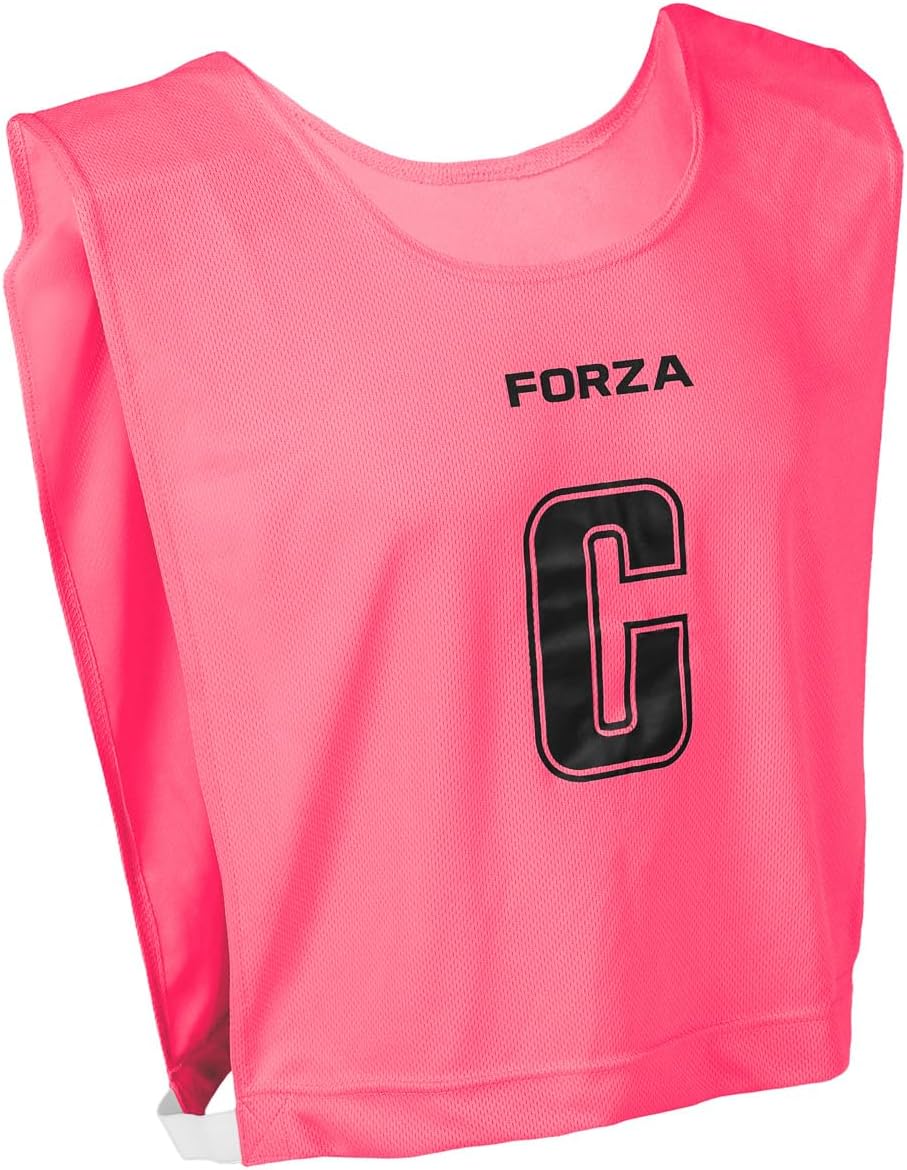 FORZA Pro Netball Pinnies [7 Pack] | Full Netball Player Position Bib Pack Available in 7 Colors - Ideal for Schools & Clubs