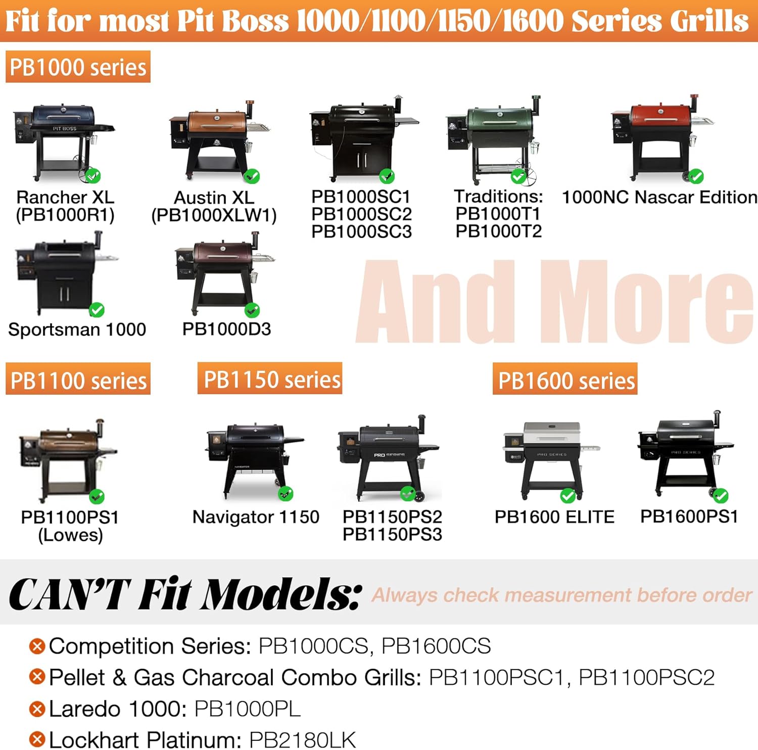 CANDANA Heat Deflector Kit for Pit Boss 1000 Series Austin XL Accessories Wood Pellet Grill Smoker Flame Broiler Heat Baffle Diffuser Plate Pitboss Replacement Parts 1100 1150 1600 PB1100PS2