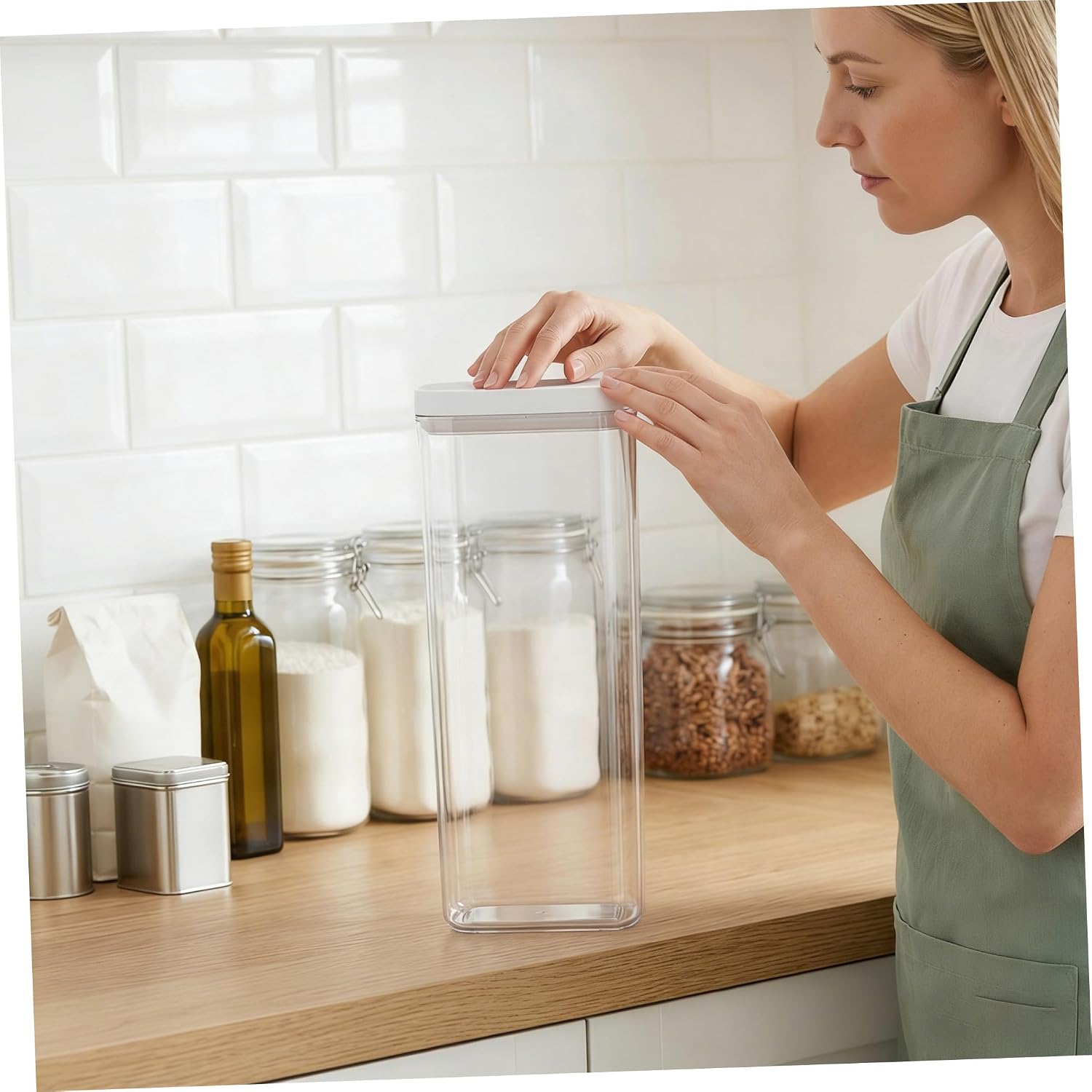 Pasta Storage Container Airtight Organizer for Dry Noodles for Kitchen and Pantry Organization Food-safe for Freshness and Preservation