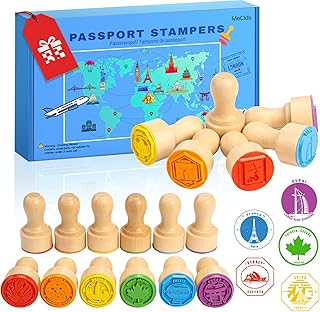 MeCids Passport Stamps for Kids – City and Country Stamp Set |24 Interna...