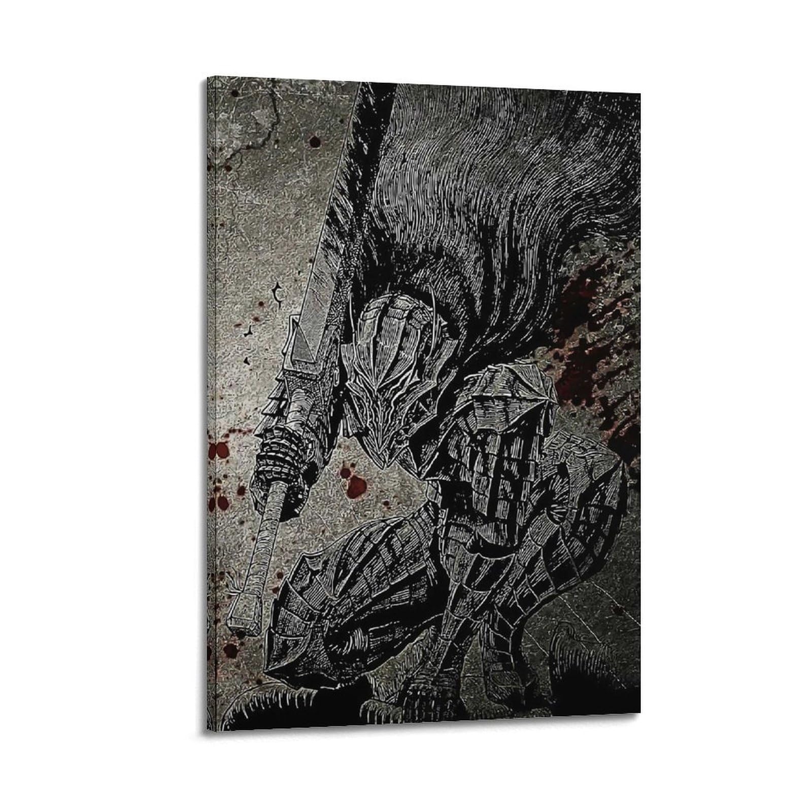 SUDANGDIANZI Anime Berserk Poster Canvas Poster And Wall Art Modern Family Bedroom Gym Office Decor Gift 24x36inch(60x90cm) Frame-style