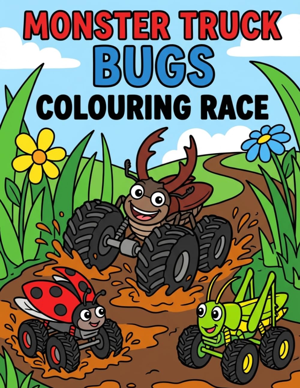 Monster Truck Bugs: Colouring Race for Kids