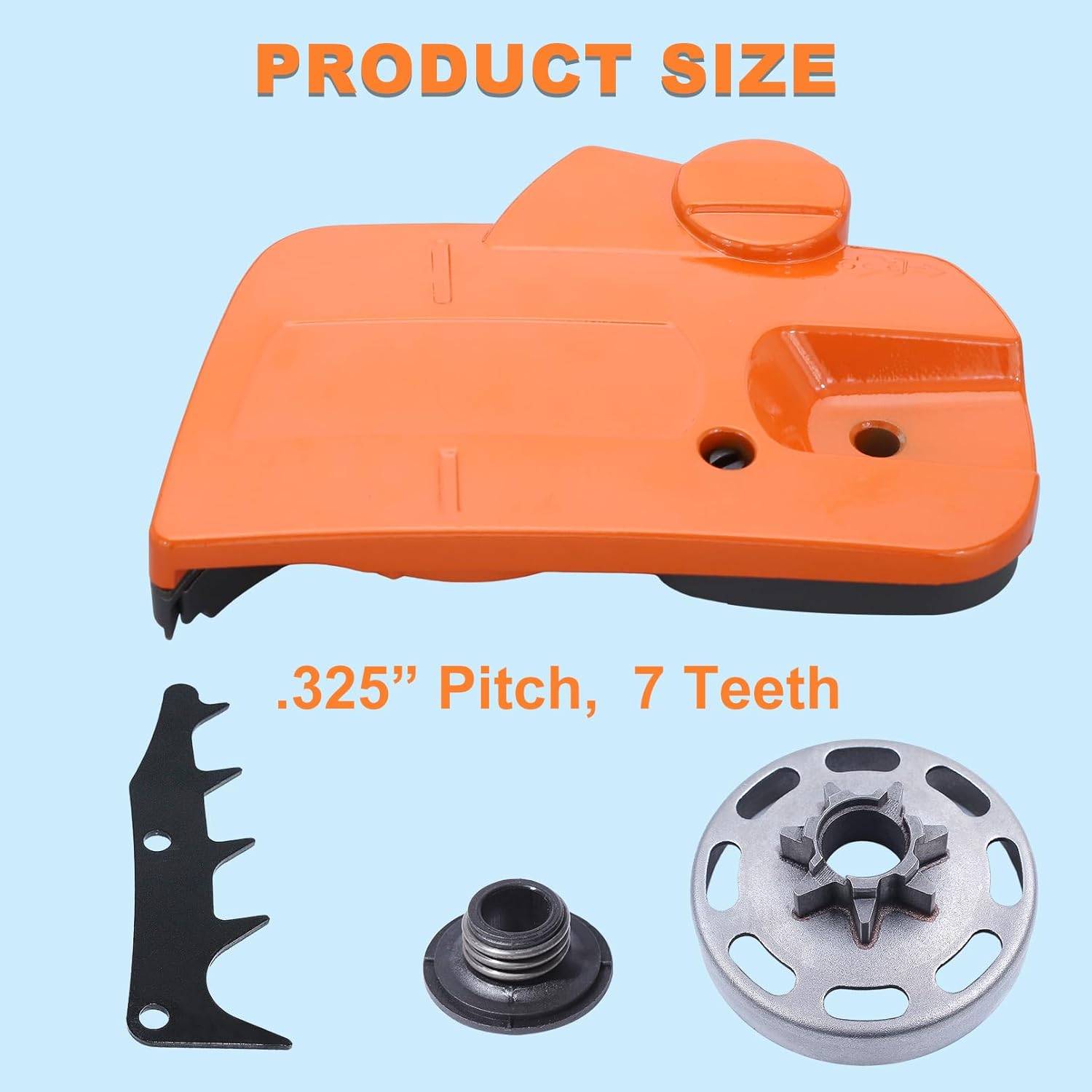 435 440 Chainsaw Chain Brake Clutch Cover Assembly for Husqvarna 435 440 440e Chainsaw Parts, .325-7T Spur Sprocket Clutch Drum and 435 Oiler Oil Pump Kit with Bumper Spike 501388203 536329204