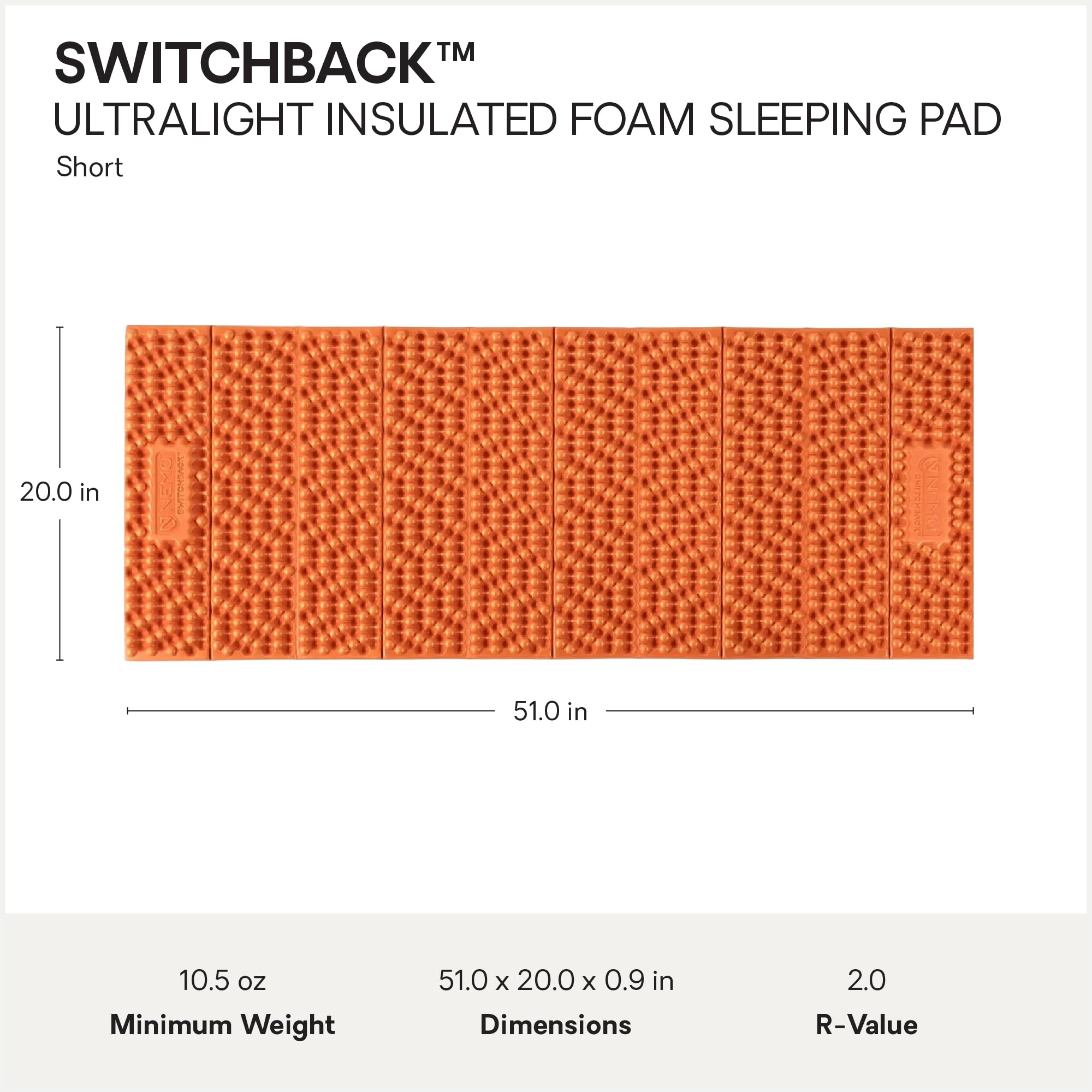 Amazon.com: NEMO Equipment Switchback Foam Sleeping Pad - Sunset