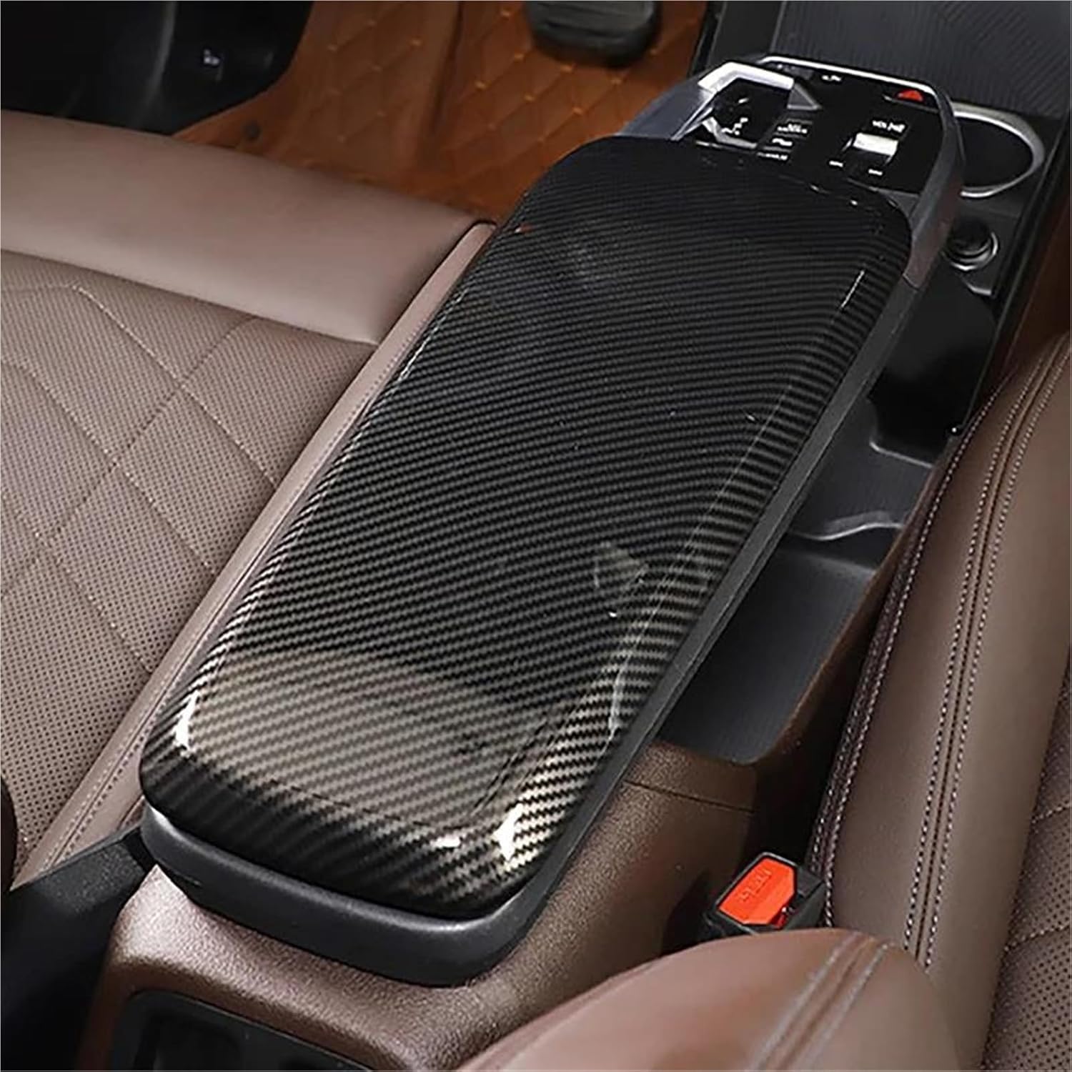 Armrest Box Protective Cover Carbon Fiber Car Center Console Armrest Panel Decorative Cover Sticker for X1 U11 2023 2024