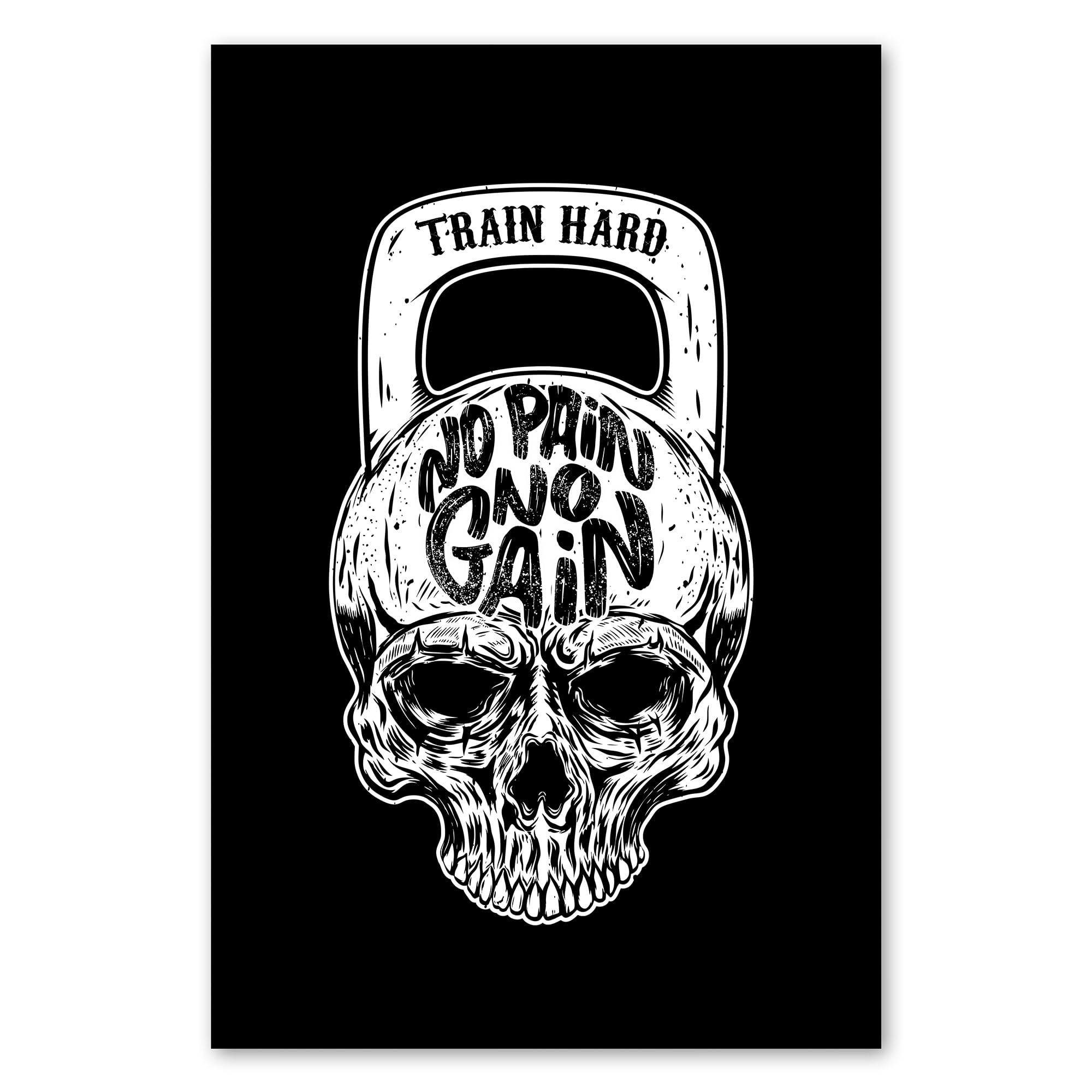 Postereck - 1203 - Motivational Poster, No Pain No Gain Slogan – Slogan Lettering Wall Art, Gym Motivation Print - 3:2-36 x 24 in