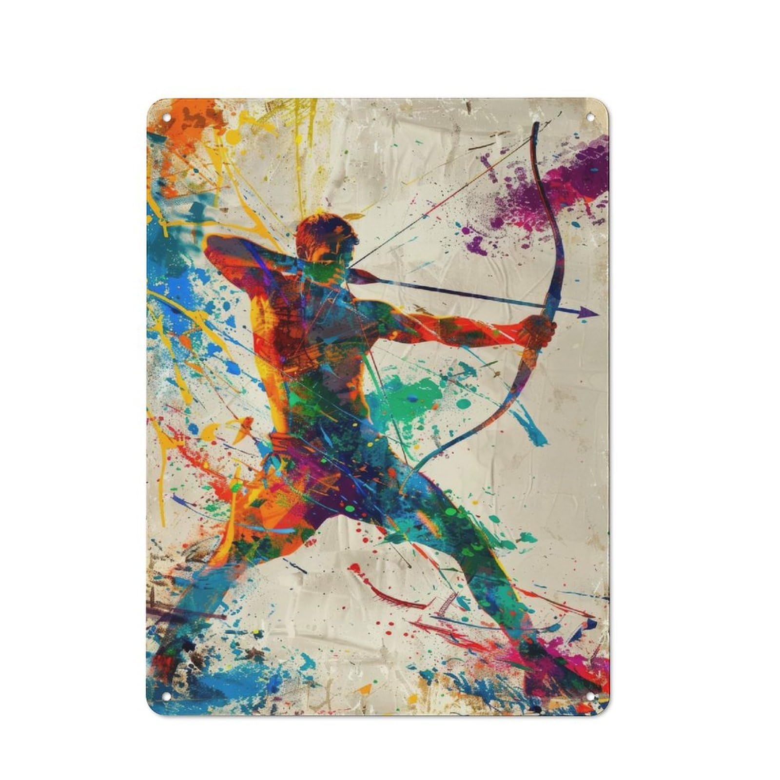 Nostalgic Decorative Tin Plaque 40x30cm Featuring Broadhead Marksman, Classic Pub Decor for Cafe, Pub, Workshop Or Home Bar
