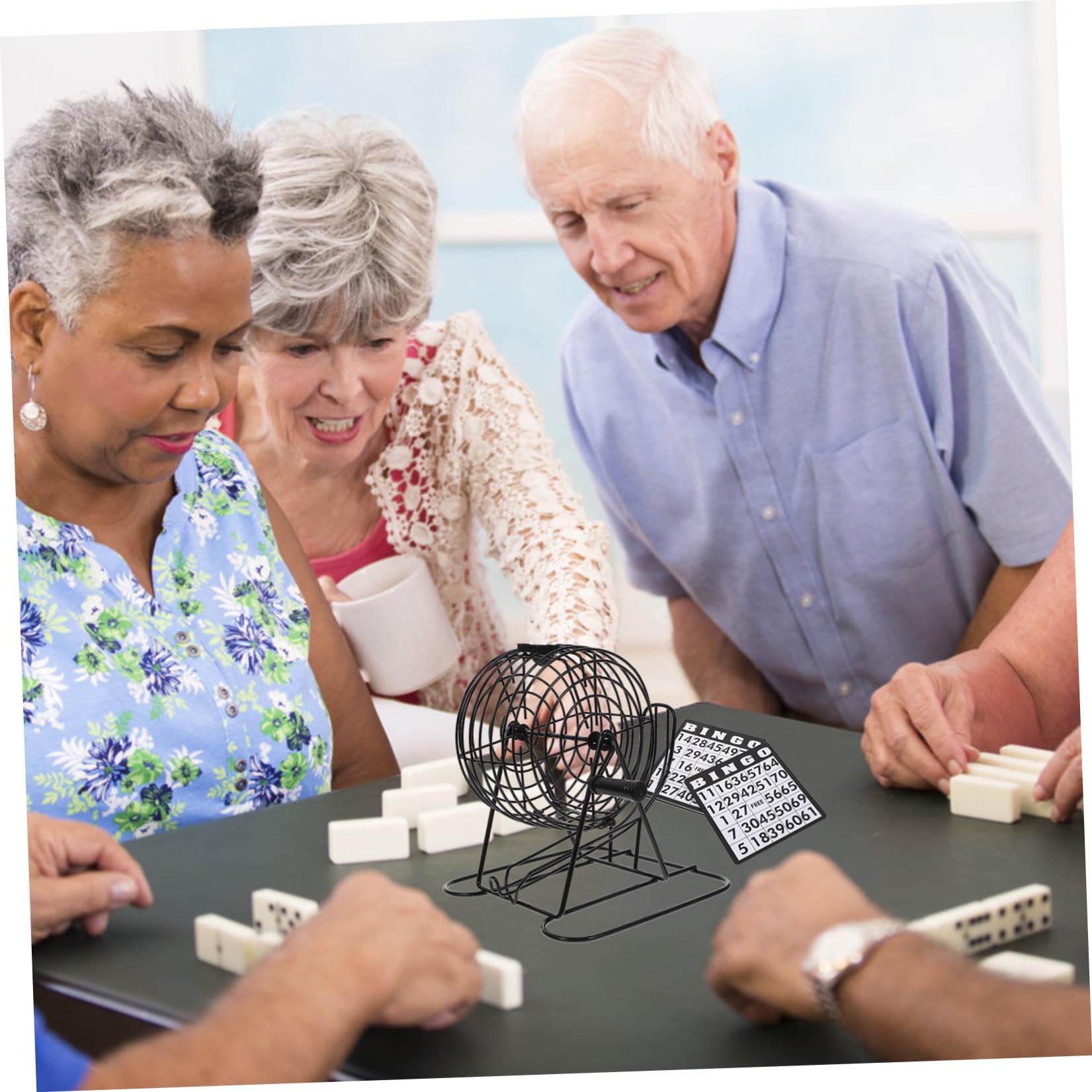 Jeu de Loterie Manuel Bingo en Fer Noir pour Table