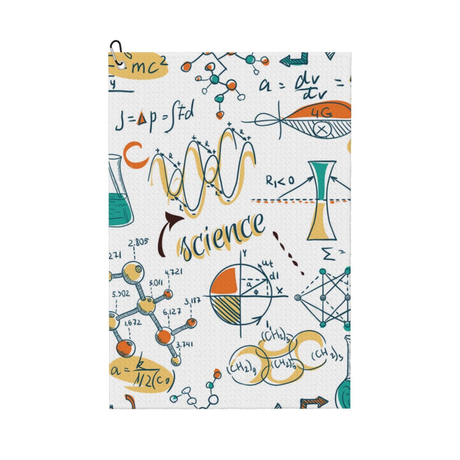 Hnnkloy Science Lab Education Biology Chemistry, 16x24 in Portable Waffle Golf Towels with Carabiner Clip for Golf Bag