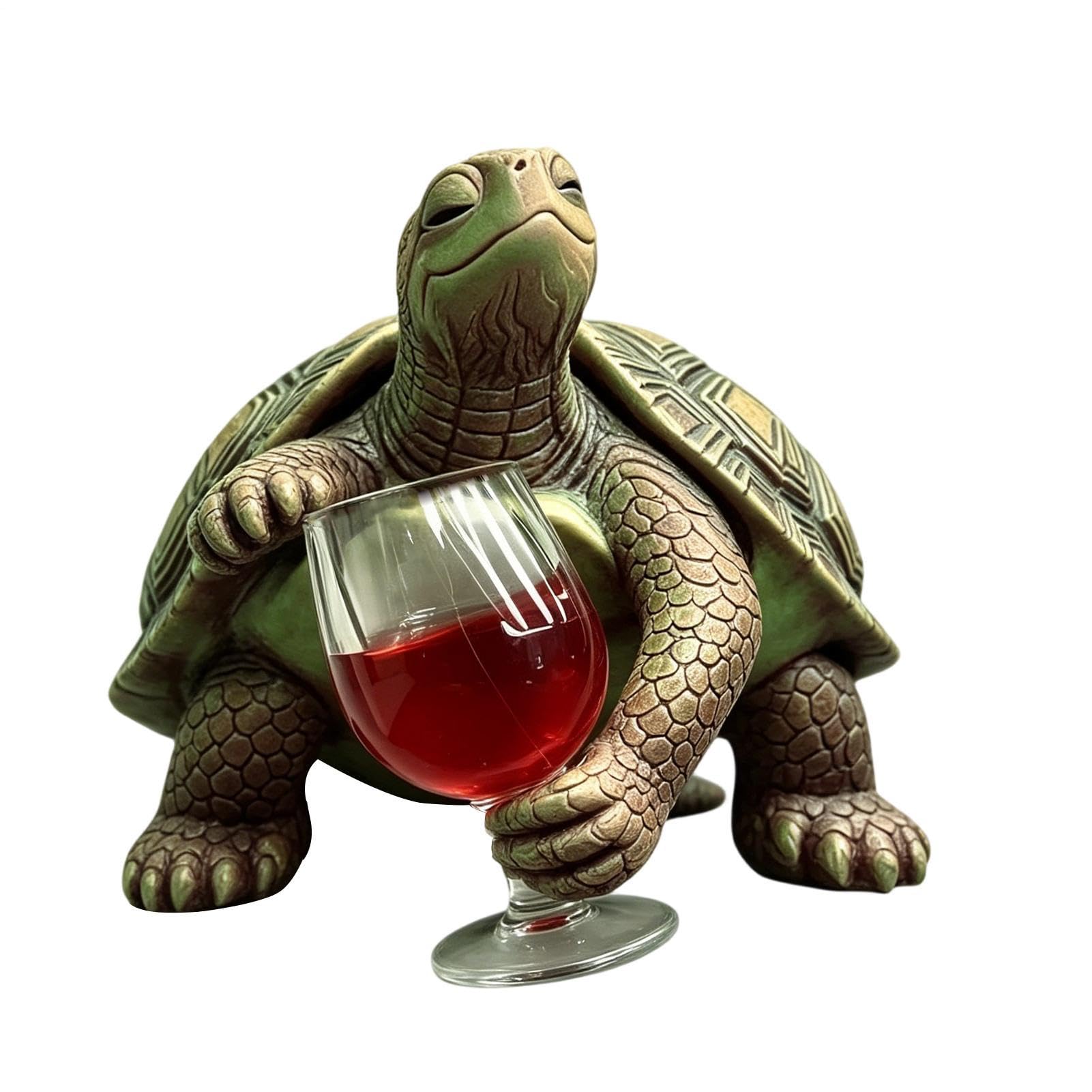 Figurines de tortue de mer décoratives pour verre à vin et étagère
