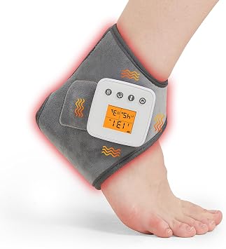 Cordless Ankle Massager with Heat, 6.75.5in Rechargeable Ankle Heating Pad for Achilles Tendinitis and Plantar Fasciitis, 3 Vibration Mode, 3 Heat Level, Auto Shut Off1PC