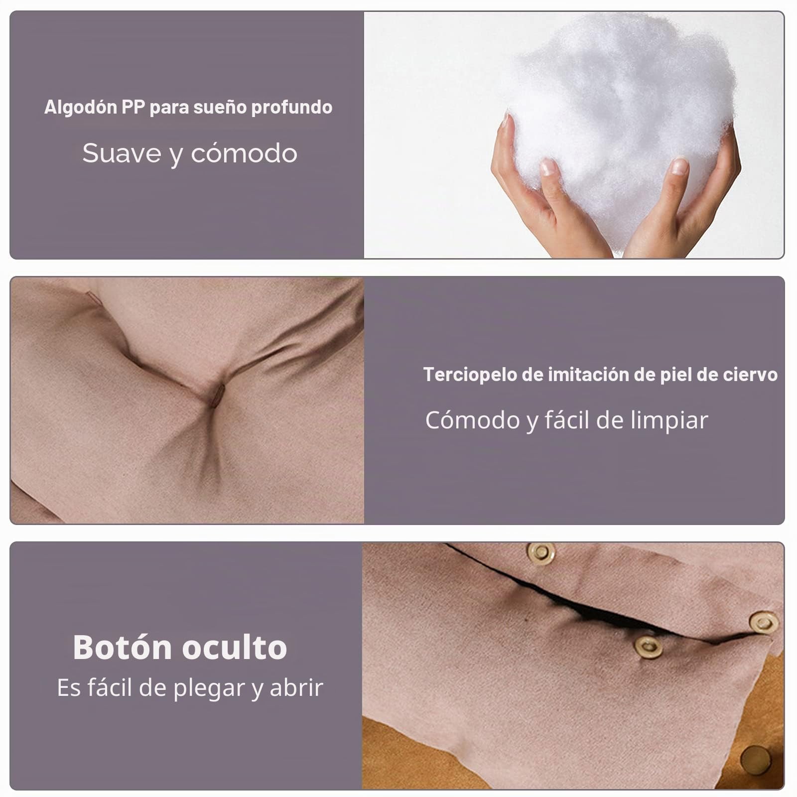 PETCUTE Ortopédica Camas Perro Grande,Multifuncional Cama para Perros,Colchoneta Perro Antideslizante,Cama para Mascotas Lavable a Máquina,Tres Formas Caqui L