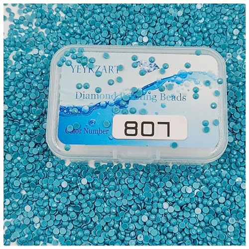 YEYKZART 807 Diamond Painting Replacement Diamonds Drills Beads Drills Gems Round for Diamond Art Missing Color 3500 PCS