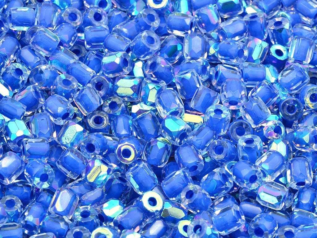 150pcs Fire Polished Faceted Beads Olives 9 x 7 mm, Crystal Crystal Pinkyellow Coating (30-27137), Bohemia Crystal Glass, Czechia 15129001