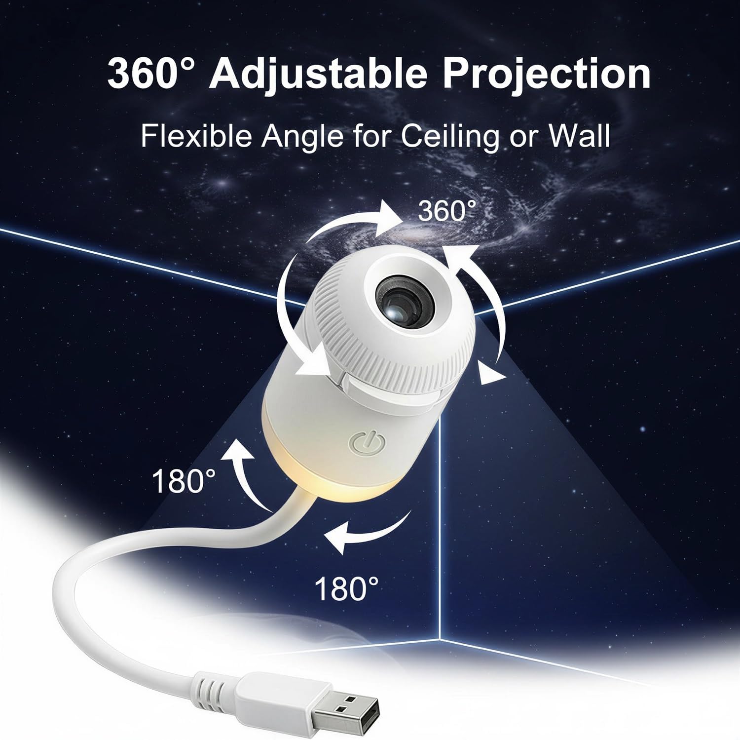 Galaxy Projector Night Light, Star Projector USB LED Starry Sky Ceiling Lamp, 24 Film Discs 360° Adjustable Planetarium Projector for Bedroom Adults, Ceiling Night Light Projector for Room Mood Decor