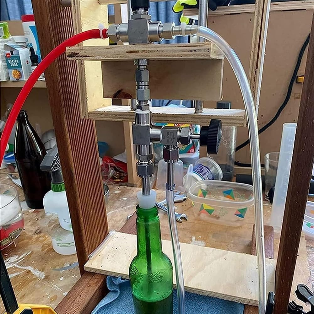 Bottle Filler,304 Stainless Steel Counter Pressure Beer Bottle Filler, Home Brew CO2 Beer Brewing Kit for Home Brewing Equipment