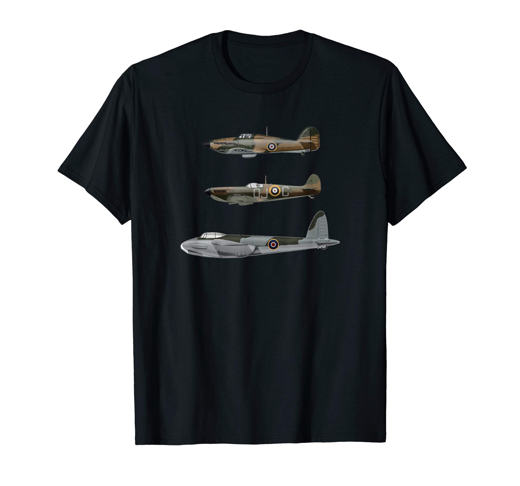 RAF WW2 WWII Fighter Planes Spitfire HurricaneMosquito Tee T-ShirtOEKO-TEX STANDARD 100