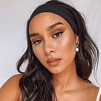 Vista 3 de 6 diademas negras para mujer, diadema de algodón antideslizante, elástica, soporte para la cabeza, accesorios para el cabello