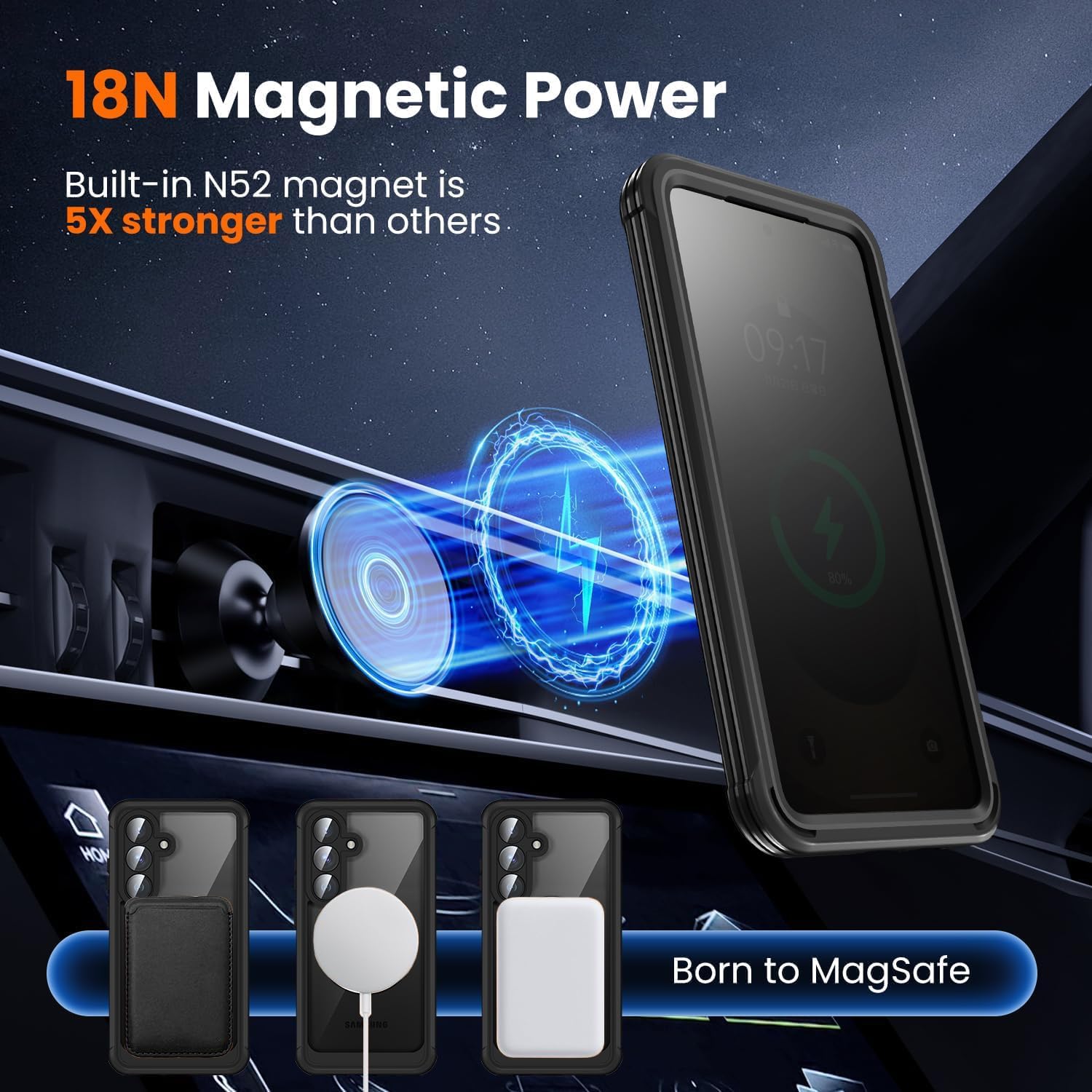 Magnetic for Samsung Galaxy S25 Plus Case with Privacy Screen Protector, Compatible with Magsafe, Military Grade Protection, Anti-peep Privacy Screen Full Body Shockproof Phone Cover 6.7", Black