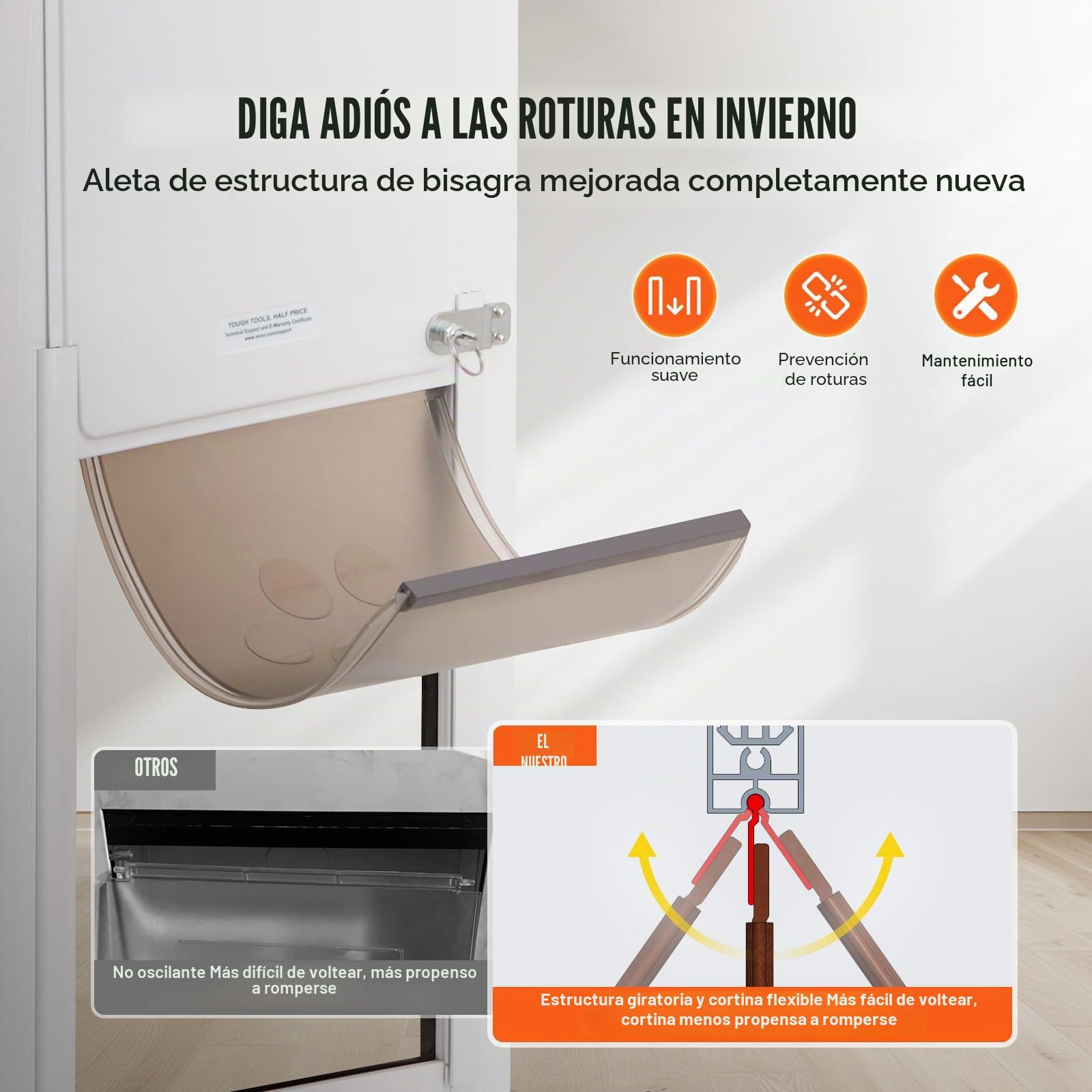 VEVOR Puerta Corrediza de Vidrio para Perros Altura Ajustable 346 x 600 x 1927-2049 mm Puerta para Mascotas de Vidrio Templado con Estructura de Bisagra, Solapa y Cerradura para Perros de Gran Tamaño