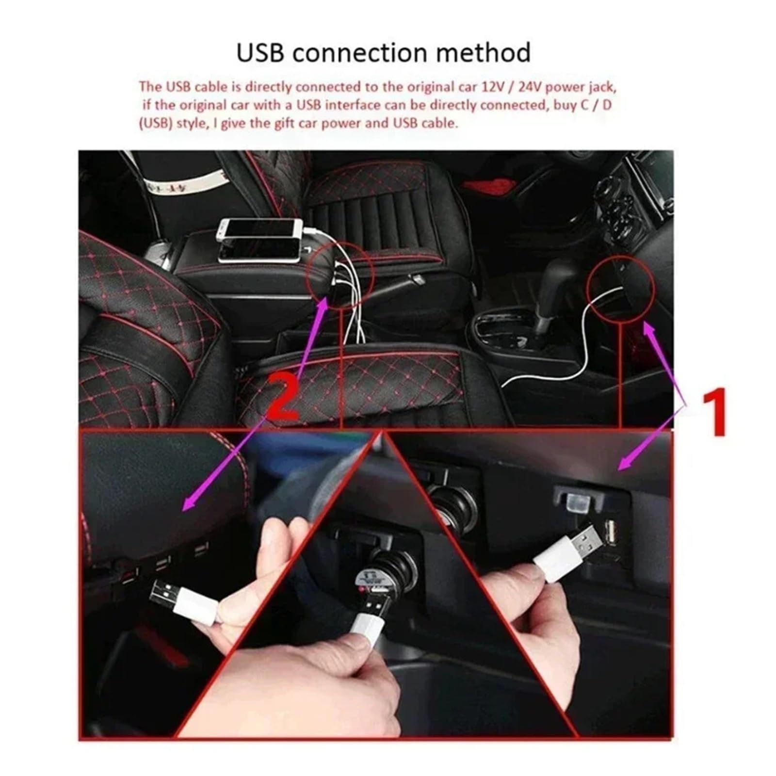 Pasuje do samochodu Fiat Punto podłokietnik ze schowkiem do centralnego przechowywania modernizacja wnętrza z akcesoriami samochodowymi USB(C Beige 7USB)
