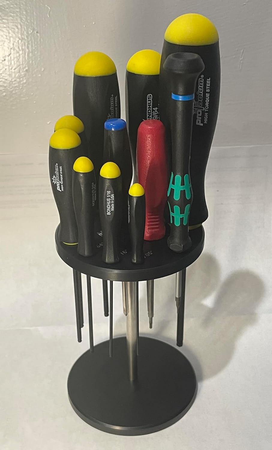 Balldriver Holder, Organizer by Artemida Tools with Bondhus 10632 8-Piece Hex Screwdriver Set (.050-5/32"), ProGuard Finish, Made in USA