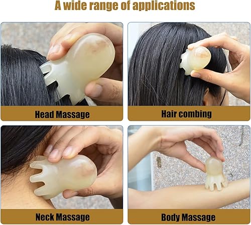 Miniatura 3 de Masajeador de cuero cabelludo de pulpo, rascador de cabeza de 8 tentáculos, herramientas faciales Gua Sha para relajación de cabeza, cuerpo y