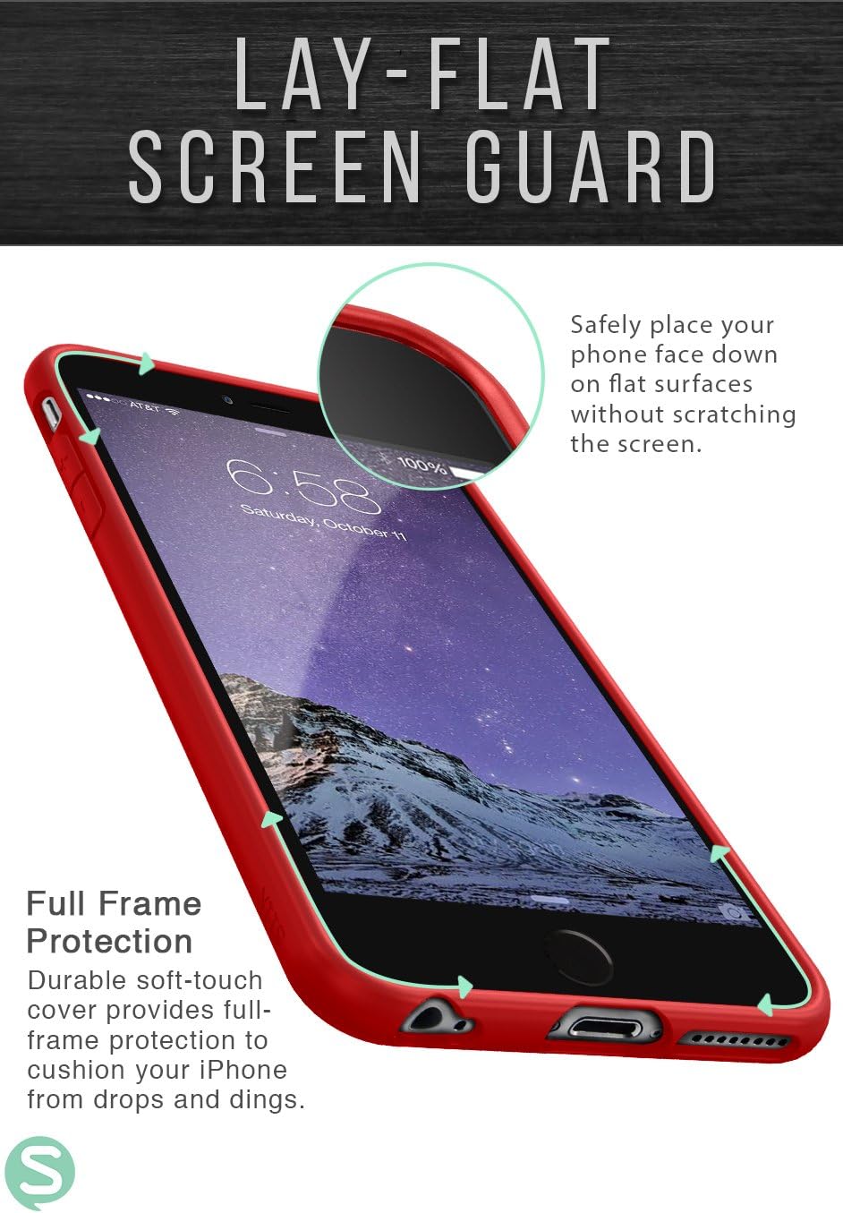 Smartish iPhone 6 Plus/6s Plus Wallet Case - Wallet Slayer Vol. 1 [Slim + Protective] Credit Card Holder for Apple iPhone 6s Plus/6 Plus (Silk) - Red Rouge