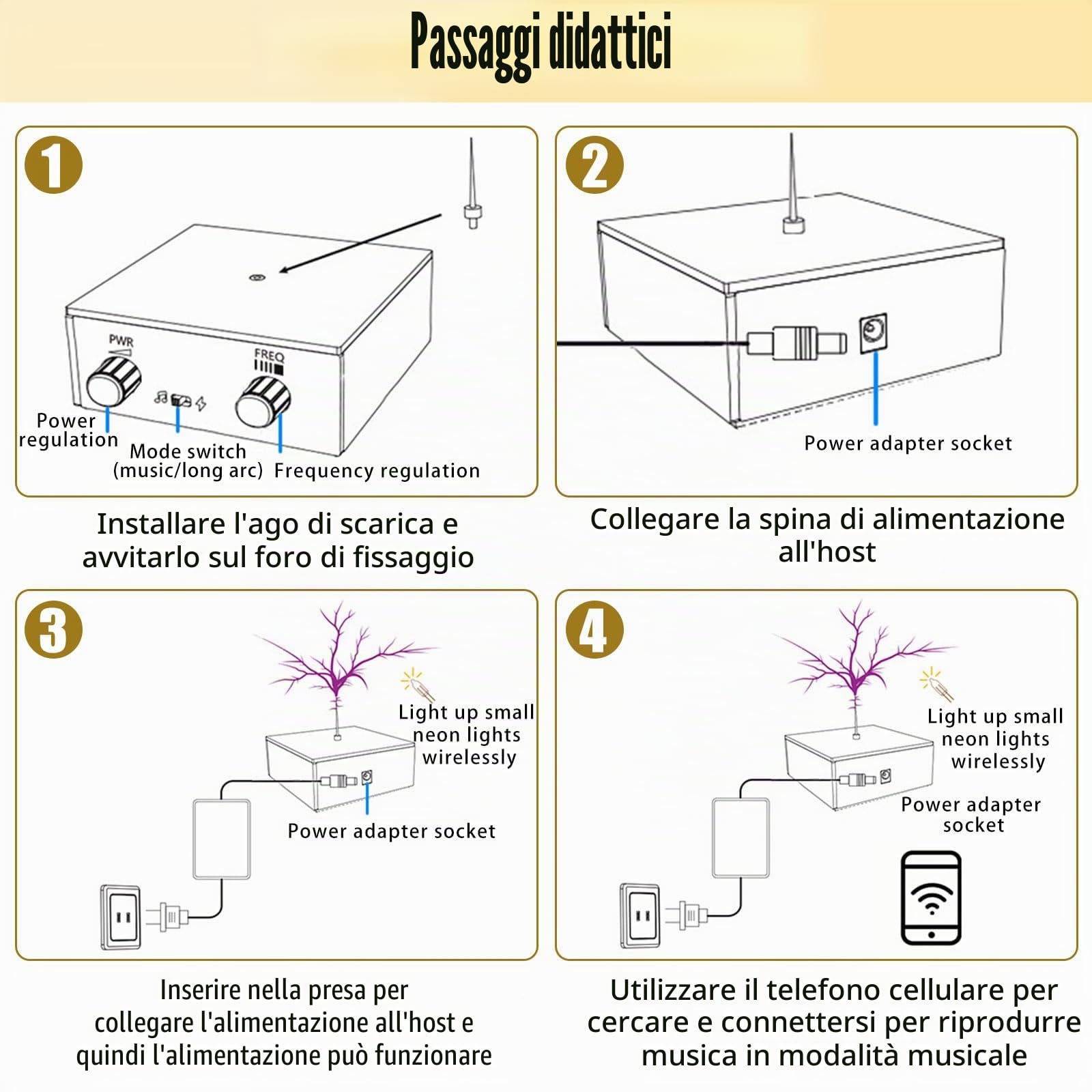 Music Tesla Coil, altoparlante Tesla bobina in acrilico, flash musicali artificiali, insegnamento scientifico, bobina musicale Tesla per bambini