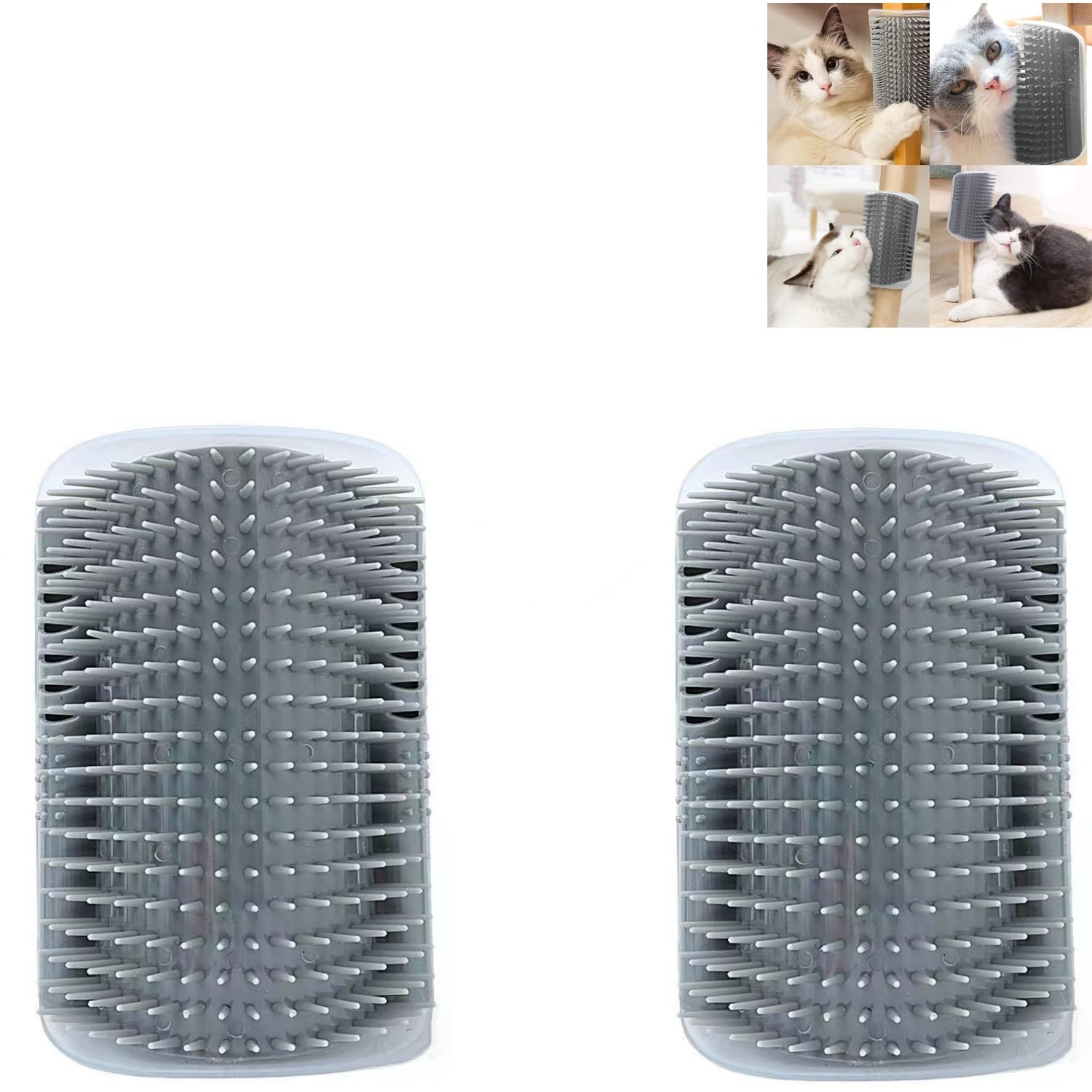Cat Self Groomer Wall Corner 2 PCS Pet Grooming Brush,for Short Long Hair Cats Kittens Puppy Corner Scratcher Comb Massage Tool,Pouch for Indoor Home Wall Corner Mounted Use