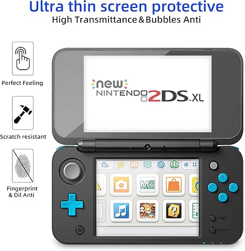 Miniatura 2 de Protector de pantalla 2DS XL, pantalla LCD superior de vidrio templado para pantalla superior y película de PET de cristal transparente HD