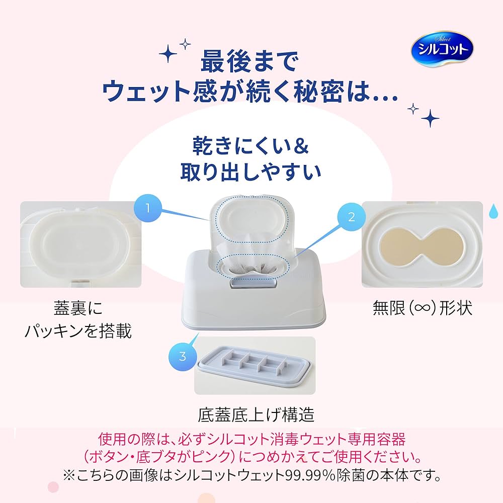 Amazon | シルコットウェットティッシュ 消毒 詰替 40枚入×3
