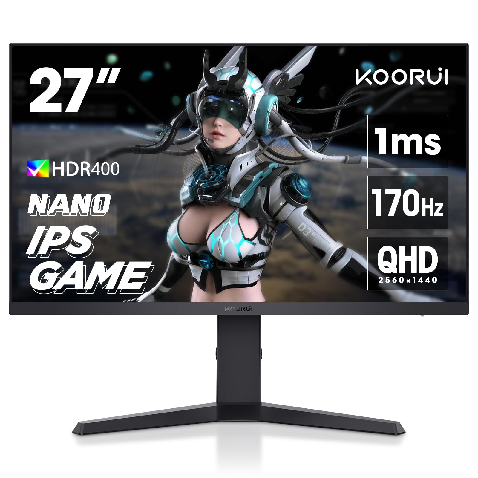 Amazon.co.jp: KOORUI ゲーミングモニター 27インチ モニター 170Hz 