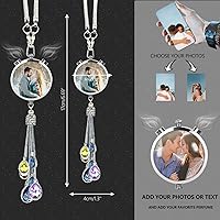 Vista 3 de Adornos colgantes de cristal para automóvil con fotos personalizadas, accesorios colgantes de espejo retrovisor para automóvil, adorno