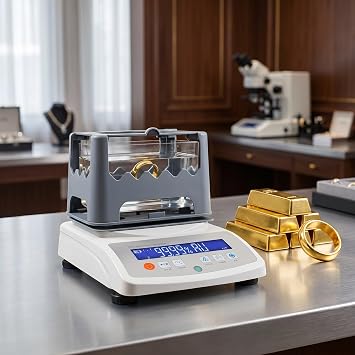 Commercial Gold Purity Content Detector Kit, Gold K Value Tester and Silver Density Meter, Precious Metals Testing Analyzer for Gold Density Measurement 1200/0.01g
