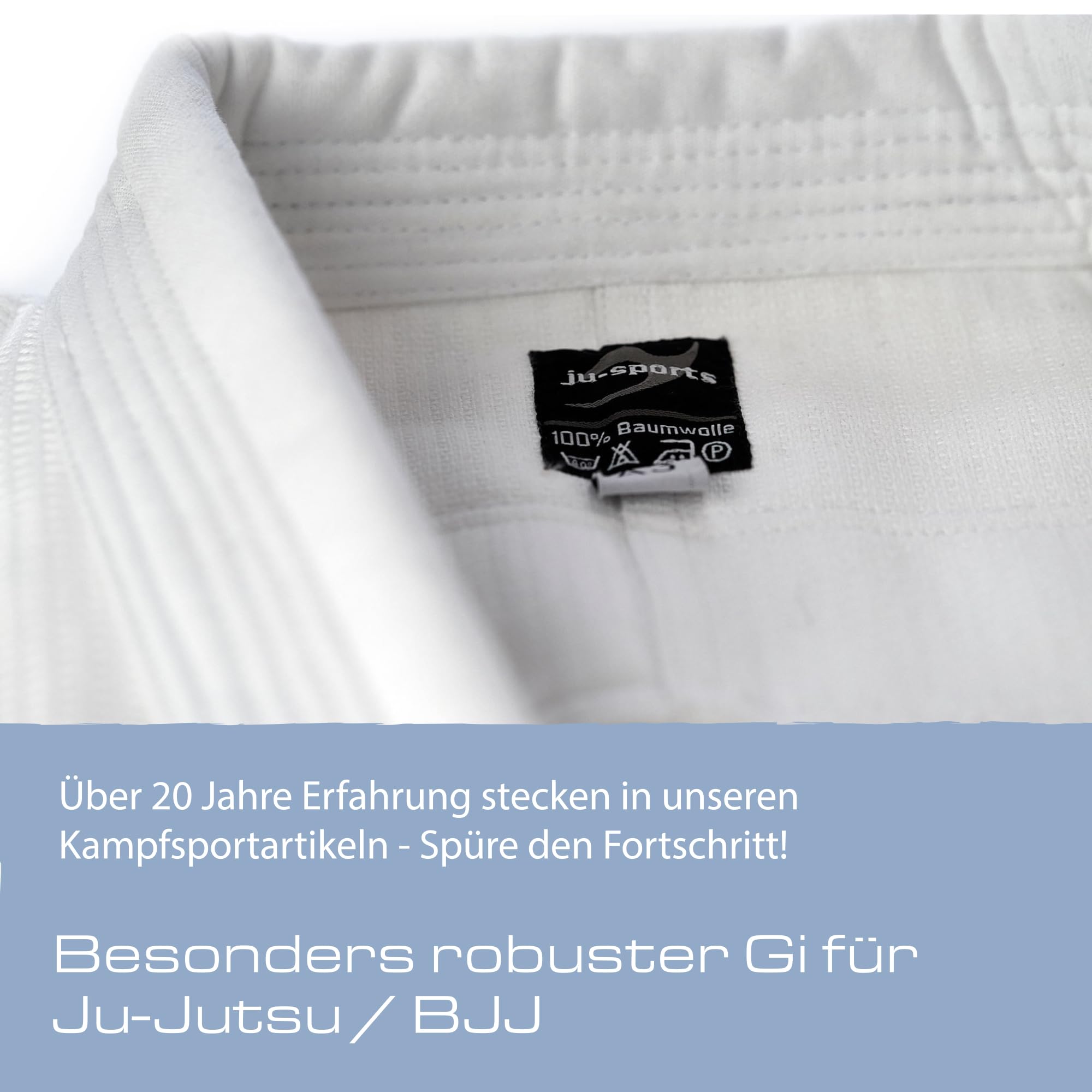 Ju-Sports Ju-Jutsu Anzug Brasilia Weiß I Moderner Jujutsu Anzug für Erwachsene I BJJ Gi Herren fürs Training I Doppelt verstärkter Brust- & Schulterbereich I 100% Baumwolle