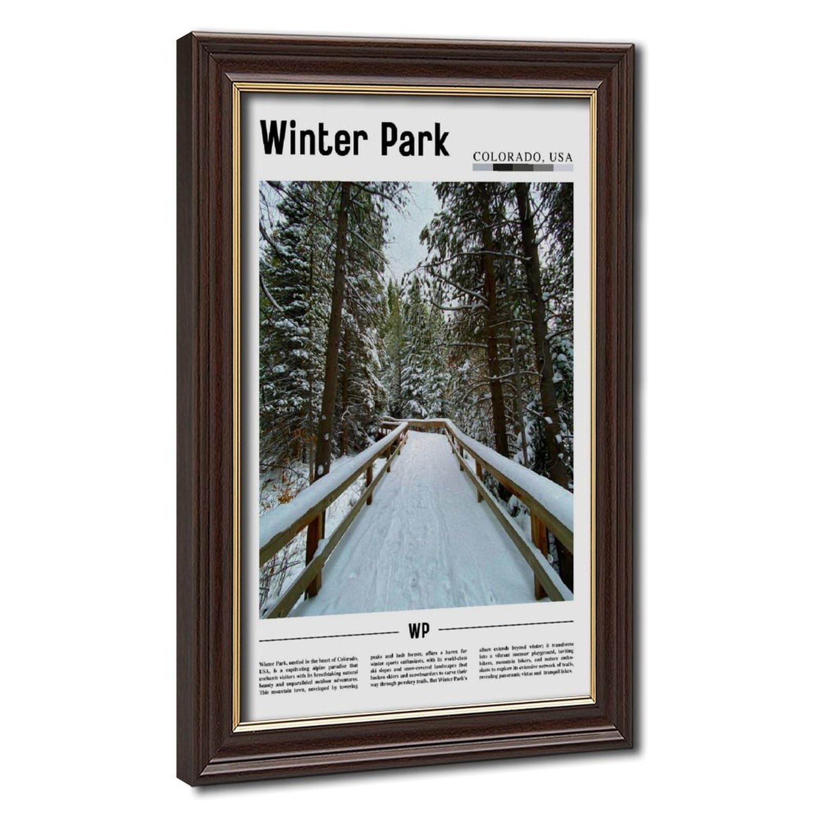 Wcyb Mokume Gane Frame Winter Park Colorado Usa The United States Of America Scenery Travel Prints Posters Canvas Deco Paintings Wall Art For Office Living Room Hangable Fra