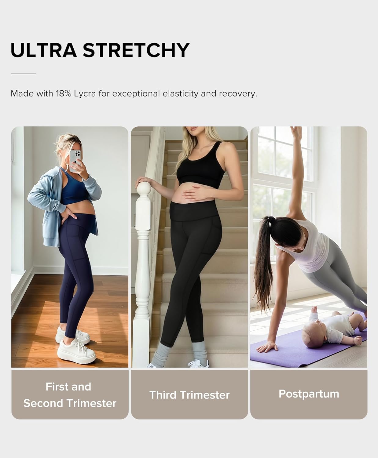 BRXL One Size Fits Most Lycra Workout Leggings with Pockets for Women Scrunch Butt Stretchy High Waist Athletic Gym Yoga - Image 4