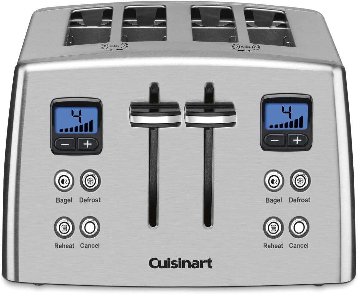 Cuisinart CPT435C 4Slice Countdown Mechanical Toaster Silver Amazon