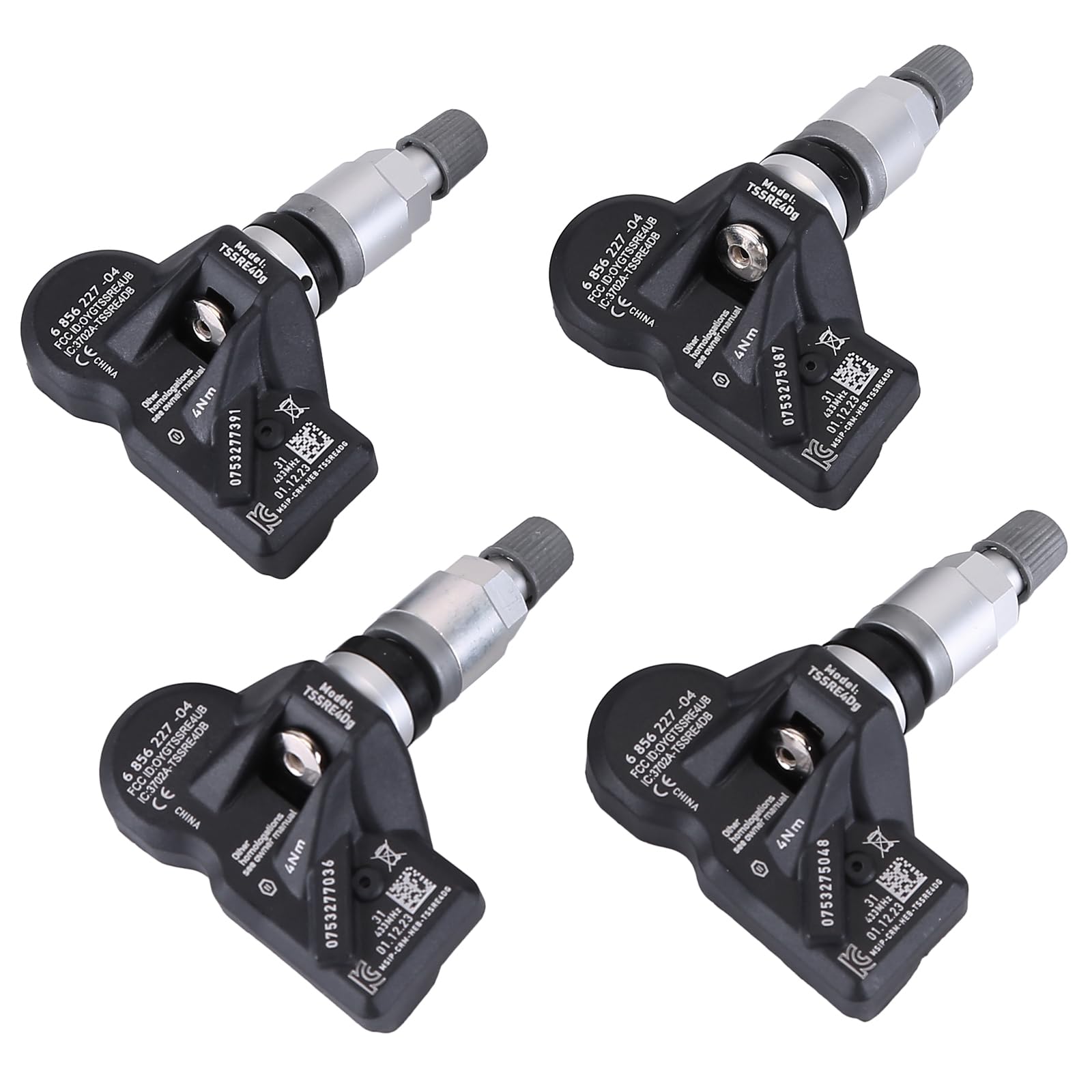 4 pièces Capteur de pression des pneus RDKS TPMS pour Série 5 F06 F07 F10 F11 Série 6 F12 F36 F45 E90 Système de contrôle de la pression des pneus Valve métallique Capteur de pression des pneus