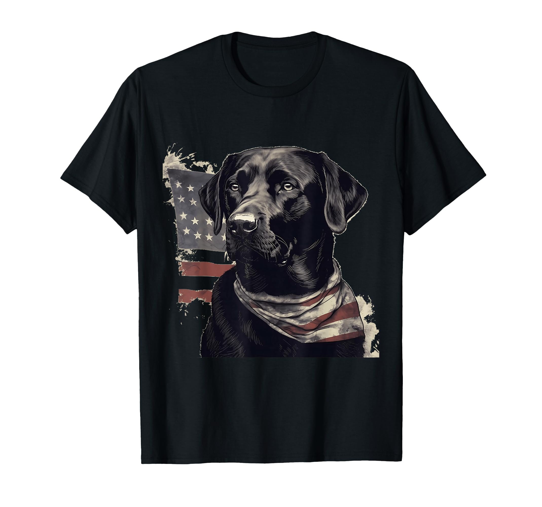 American USA Flag Lab Owner Black Labrador Retriever T-Shirt