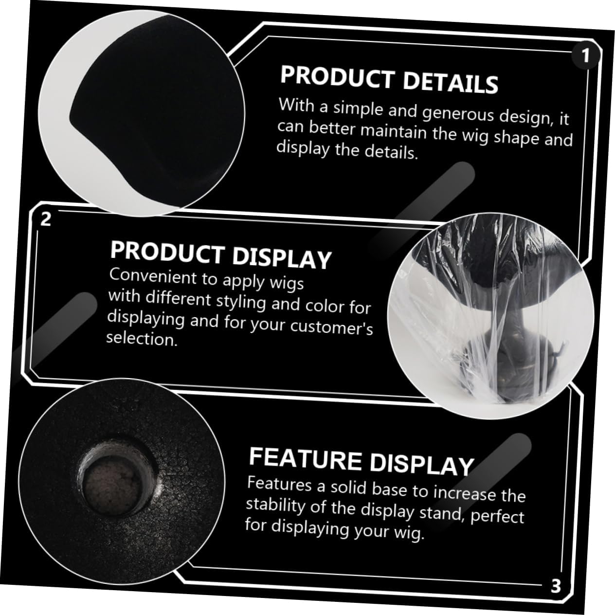 Wig Display Stand Base for Styling and Organizing for Wig Making Drying and Displaying Salons and Stores