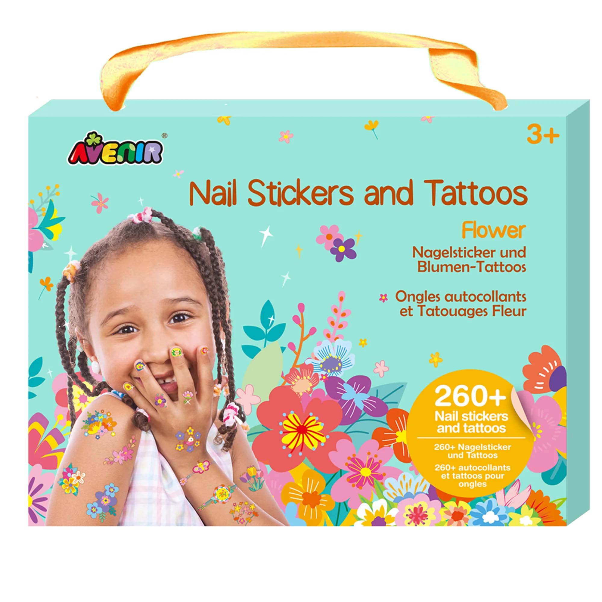 Avenir 6308207 Creative Set Nail Stickers & Tattoos Flowers Temporary Stickers for Children Aged 3+